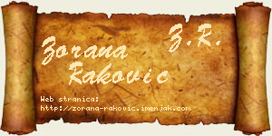 Zorana Raković vizit kartica